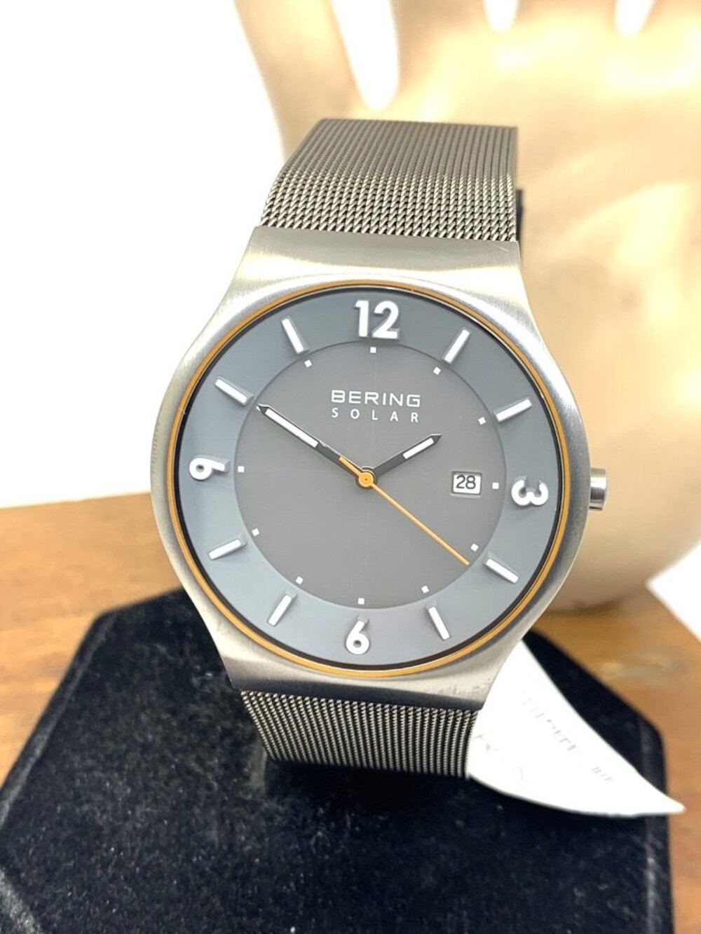Bering Men's Watch 14440-073-A Solar Gray Dial Date Stainless Steel 40mm
